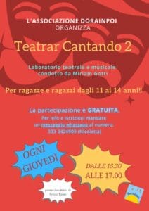 Locandina laboratorio teatrale musicale TEATRAR CANTANDO